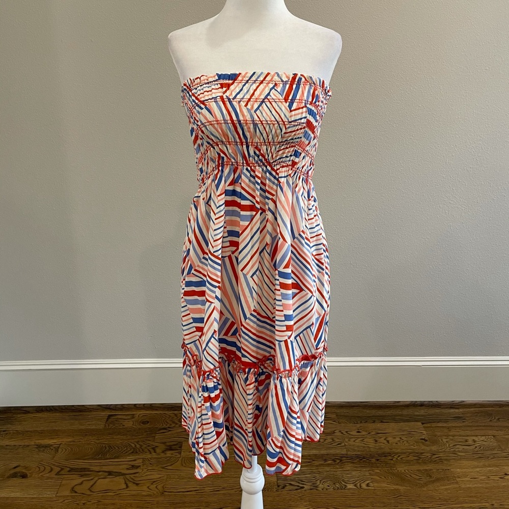 Francesca’s striped fireworks strapless dress